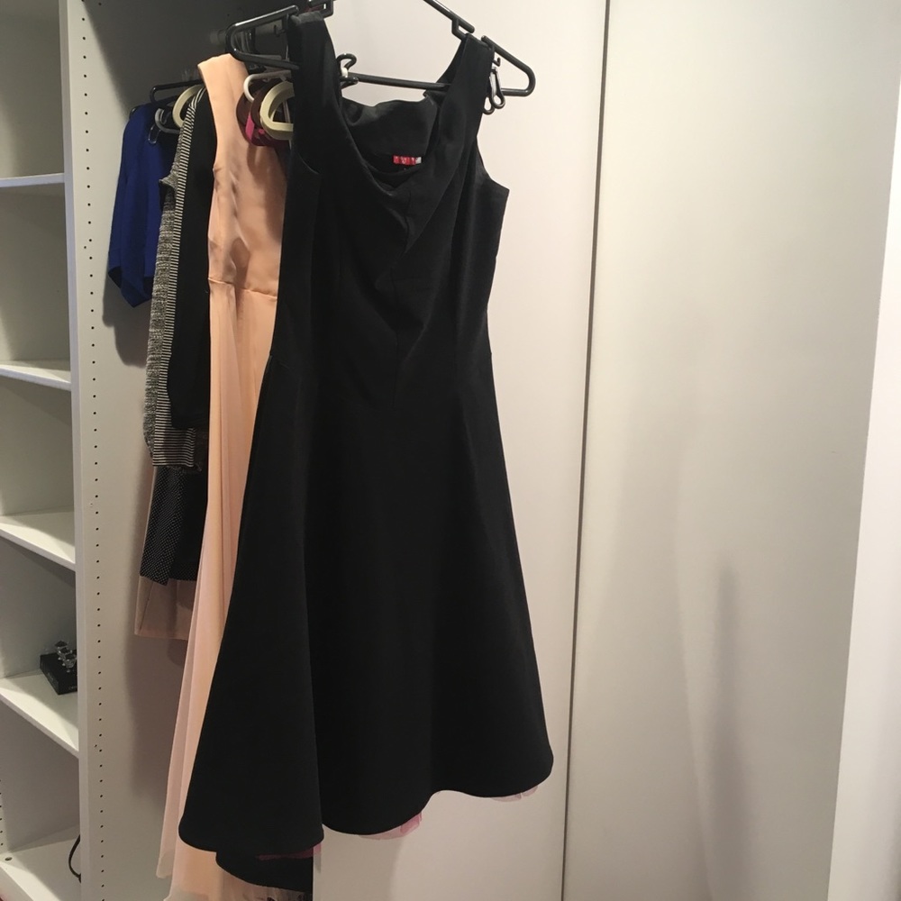 Black Knee Length Dress, A-Line